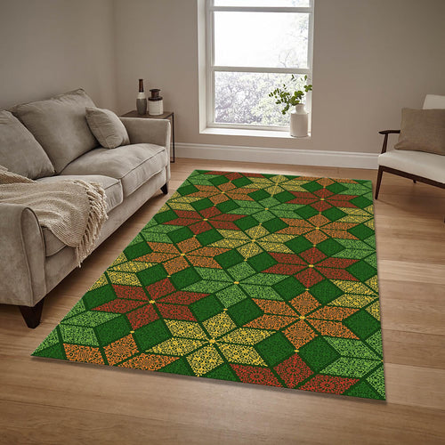 Floral Patterned Area Rug: Vintage Washable Carpet