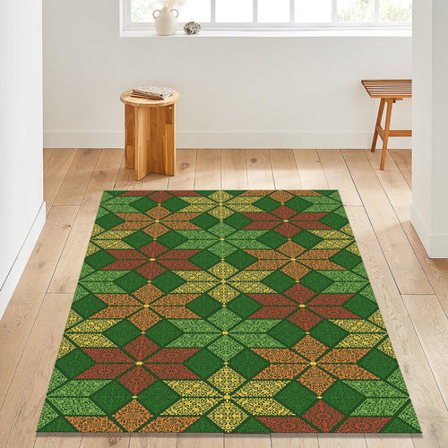Floral Patterned Area Rug: Vintage Washable Carpet