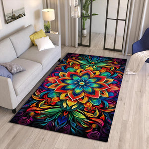 Mandala Boho Area Rug Exotic Colorful Living Room Bedroom Carpet
