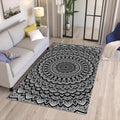 Mosaic Mandala Area Rug: Modern Boho Decor, Washable Non-Slip Rug