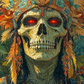 Gothic Skull Area Rug, Vibrant Skeleton Home Decor