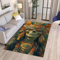 Gothic Skull Area Rug, Vibrant Skeleton Home Decor