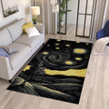 Starry Night Art Area Rug Van Gogh Inspired Boho Living Room