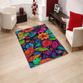Abstract Floral Area Rug Exotic Multicolor Living Room Bedroom
