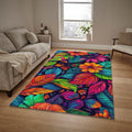 Abstract Floral Area Rug Exotic Multicolor Living Room Bedroom