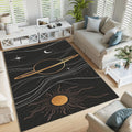 Saturn Area Rug: Cosmic Astrology Decor, Non-Slip Universe Carpet