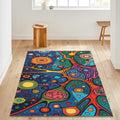Abstract Area Rug: Colorful Exotic Boho Decor