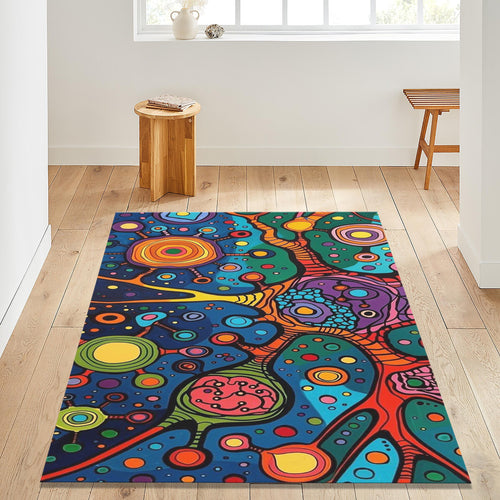 Abstract Area Rug: Colorful Exotic Boho Decor