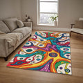Abstract Floral Area Rug: Colorful Botanical Art, Modern Design