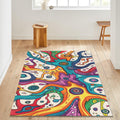 Abstract Floral Area Rug: Colorful Botanical Art, Modern Design