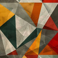 Abstract Geometric Area Rug: Colorful Triangle Design