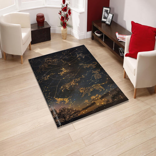 Zodiac Rug: Modern Astrological Area Rug, Horoscope Design