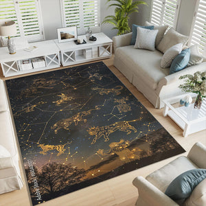 Zodiac Rug: Modern Astrological Area Rug, Horoscope Design