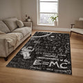 Einstein E=MC2 Rug: Maths Patterned Non-Slip Decorative Rug