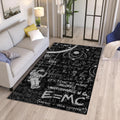 Einstein E=MC2 Rug: Maths Patterned Non-Slip Decorative Rug