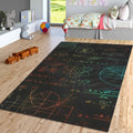 Physics Formula Rug: Black and White Science Area Rug