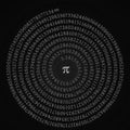 Pi Number Area Rug: Black and White Student Rug