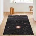 Universe Area Rug: Black Space Theme, Astrology Decor