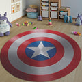 Captain America Rug Superhero Kids Bedroom Circle Carpet Washable