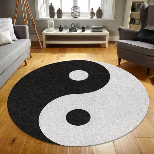 Yin Yang Round Rug, Non-Slip, Japanese Style