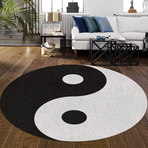 Yin Yang Round Rug, Non-Slip, Japanese Style