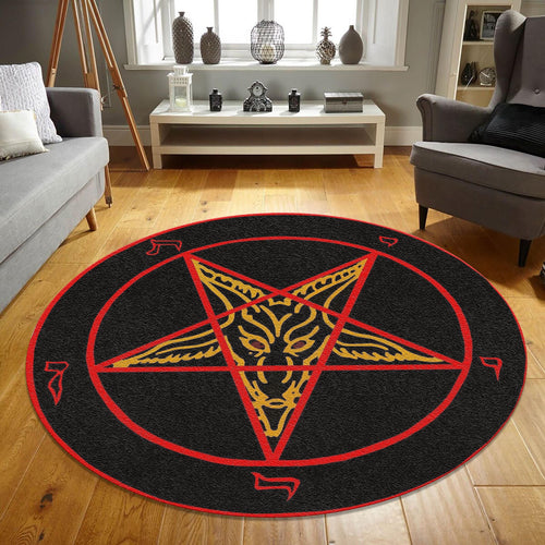 Mystical Astrology Round Rug Witchy Occult Kitchen Yoga Circle