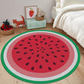 Watermelon Round Rug Fruit Kids Playroom Circle Carpet Washable