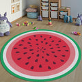 Watermelon Round Rug Fruit Kids Playroom Circle Carpet Washable