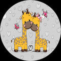 Giraffe Round Nursery Rug Safari Animal Kids Playroom Circle Mat