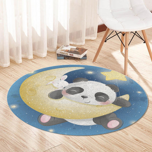 Panda Nursery Rug: Moon & Stars Baby Room Decor