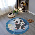 Panda Nursery Round Rug, Baby Room Play Mat, Kids Room Rug