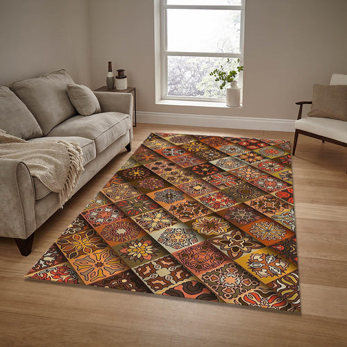 Vintage Turkish Rug: Boho Chic Medallion Design