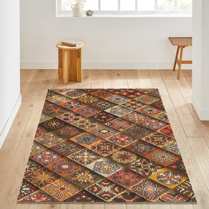 Vintage Turkish Rug: Boho Chic Medallion Design