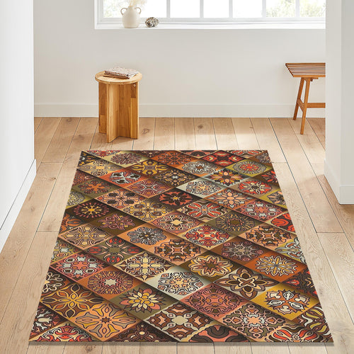 Vintage Turkish Rug: Boho Chic Medallion Design