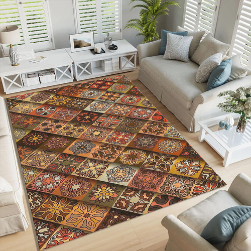 Vintage Turkish Rug: Boho Chic Medallion Design