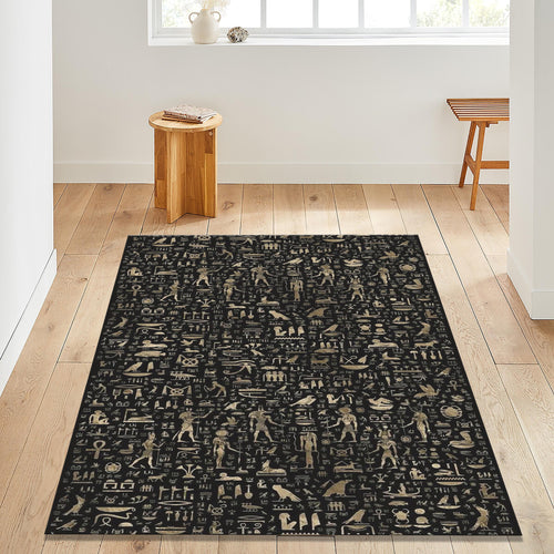 Egyptian Hieroglyphic Rug: Ancient Egypt Design Area Rug