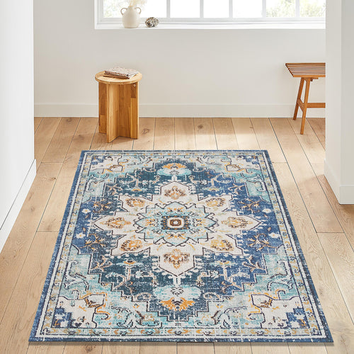 Turkish Medallion Rug: Vintage-Style Boho Chic Home Decor