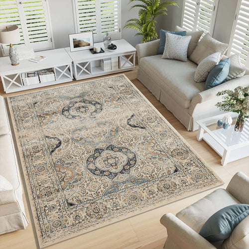 Vintage Turkish Oushak Rug: Traditional Boho Chic Home Decor