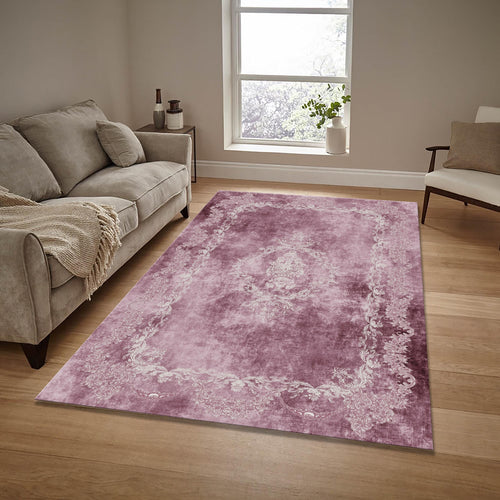 Vintage Turkish Oushak Rug: Boho Chic Home Decor, Pink Rug