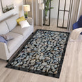 Pebble Stone Print Rug: Modern Hallway, Living Room Decor