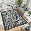 Pebble Stone Print Rug: Modern Hallway, Living Room Decor