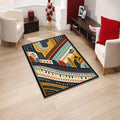 Abstract Floral Area Rug: Modern Art, Boho Living Room Decor