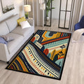 Abstract Floral Area Rug: Modern Art, Boho Living Room Decor