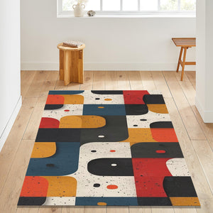 Colorful Geometric Area Rug Abstract Modern Living Room Bedroom