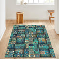 Boho Area Rug: Colorful Floral Botanical Design
