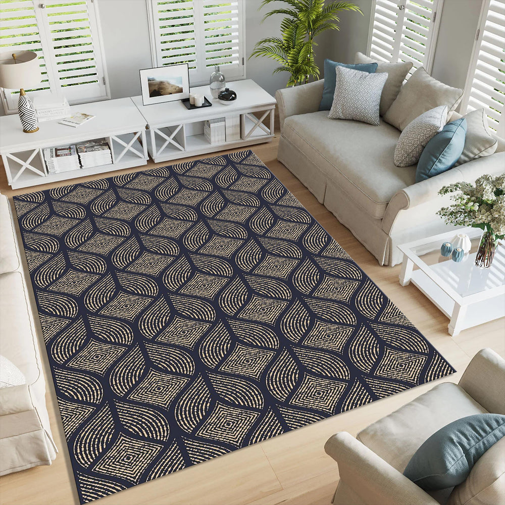 Boho Area Rug: Colorful Abstract Design, Non-Slip Washable Carpet