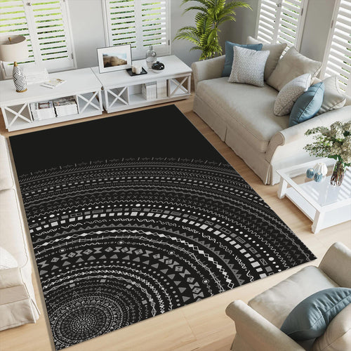 Boho Area Rug: Exotic Vibes, Abstract Design, Washable, Non-Slip