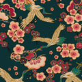 Floral Crane Rug: Exotic Boho Decor, Washable Area Rug