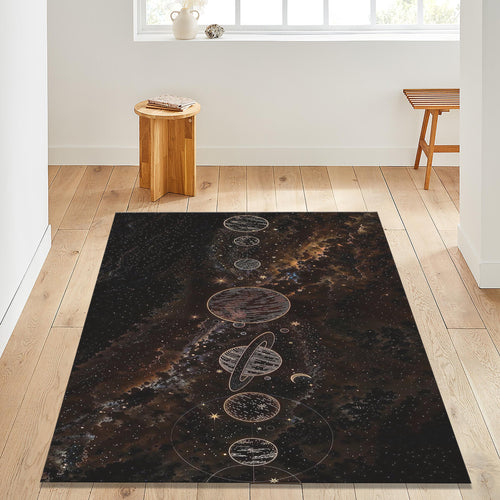 Celestial Planets Area Rug: Galaxy Nursery Decor