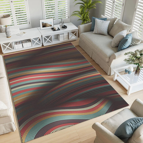 Abstract Colorful Area Rug: Modern Art Design